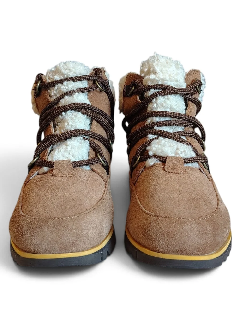 Sorel Harlow Lace Cozy Suede Waterproof Ankle Boots Shearling Women's Size 6